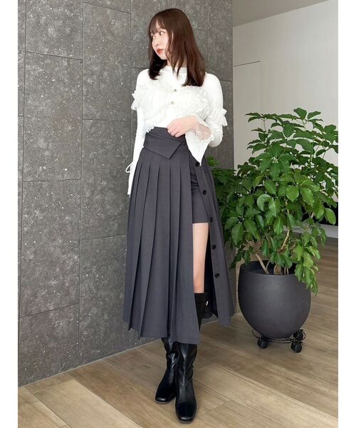 dazzlin(ダズリン)の「パンツレイヤードプリーツスカート(スカート・レディース・その他1/チャコールグレー・SMALL/MEDIUM)」の5枚目の写真