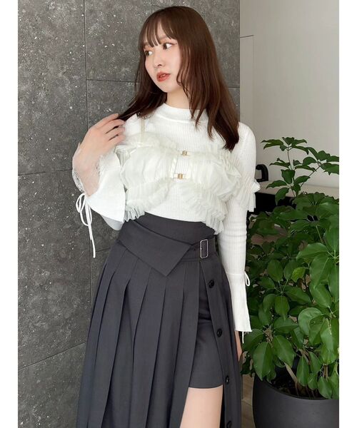 dazzlin(ダズリン)の「パンツレイヤードプリーツスカート(スカート・レディース・その他1/チャコールグレー・SMALL/MEDIUM)」の6枚目の写真