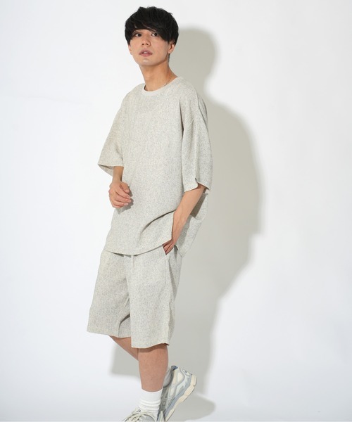 ATELANE(アテレーン)の「ATELANE/ツイードクルーTee(Tシャツ/カットソー・メンズ・ホワイト/チャコール/ブラック・X-LARGE/LARGE/MEDIUM)」の1枚目の写真