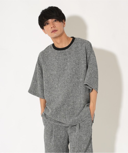ATELANE(アテレーン)の「ATELANE/ツイードクルーTee(Tシャツ/カットソー・メンズ・ホワイト/チャコール/ブラック・X-LARGE/LARGE/MEDIUM)」の3枚目の写真
