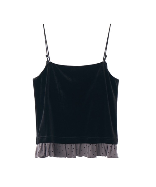 idem（イデム）の「cup in velours frill camisole / 【カップ付き】ベロアキャミソール（キャミソール・レディース・ベージュ/ブラック・FREE）」の17枚目の写真