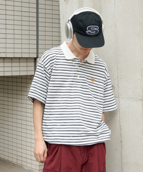 Perushu（ペルーシュ）の「クラシックワンポイント刺繍ポロシャツ（ポロシャツ・メンズ・ホワイト系その他/グリーン系その他/ネイビー/グレイッシュベージュ・MEDIUM/LARGE）」の9枚目の写真