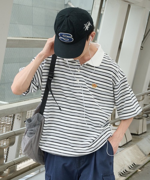 Perushu（ペルーシュ）の「クラシックワンポイント刺繍ポロシャツ（ポロシャツ・メンズ・ホワイト系その他/グリーン系その他/ネイビー/グレイッシュベージュ・MEDIUM/LARGE）」の21枚目の写真