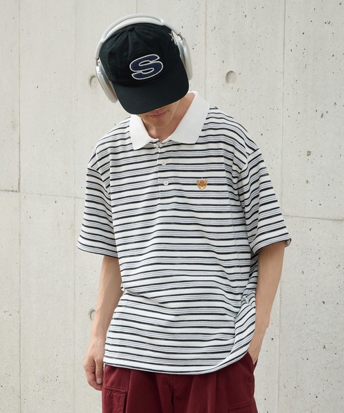 Perushu（ペルーシュ）の「クラシックワンポイント刺繍ポロシャツ（ポロシャツ・メンズ・ホワイト系その他/グリーン系その他/ネイビー/グレイッシュベージュ・MEDIUM/LARGE）」の10枚目の写真