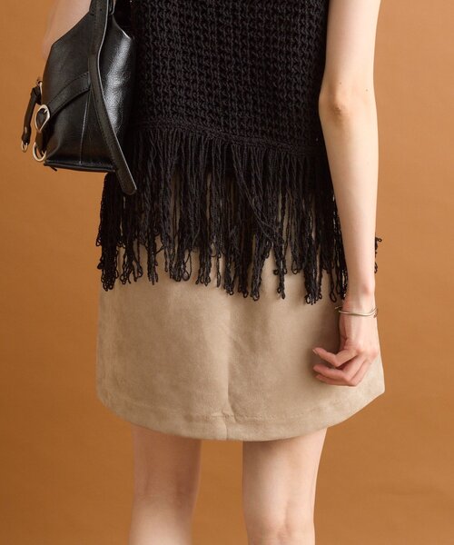 mystic(ミスティック)の「フェイクスウェードミニスカパン(スカート・レディース・キャメル/ブラウン/アイボリー・2/1)」の10枚目の写真