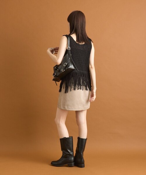 mystic(ミスティック)の「フェイクスウェードミニスカパン(スカート・レディース・キャメル/ブラウン/アイボリー・2/1)」の12枚目の写真