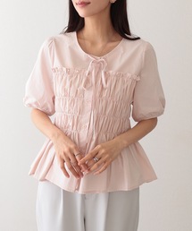 レディースのシャツ/ブラウス（ピンク/桃色系・フリル）ファッション