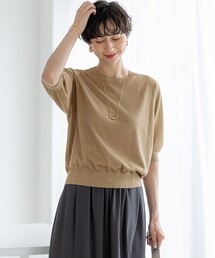 ニット セーター ストライプ メタリックニット セーター レディース LACーVERT ニット セーター スキッパーニット レディース