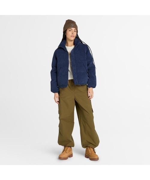 Timberland（ティンバーランド）の「ウォータープルーフ コーデュロイ パファー ジャケット レディース（ダウンジャケット/コート・レディース・ネイビー・LARGE/MEDIUM/X-LARGE）」の2枚目の写真