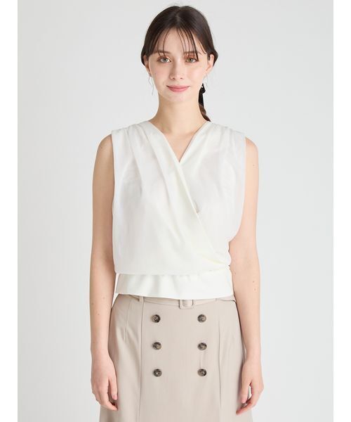 CELFORD（セルフォード）の「カシュクールシアートップス（Tシャツ/カットソー・レディース・ブラック/アイボリー/ピンク・36/38）」の5枚目の写真