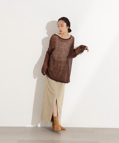 N.（N. Natural Beauty Basic）（エヌエヌナチュラルビューティーベーシック）の「【PS/低身長サイズ】フェイクスウェードスリットスカート（スカート・レディース・キャメル/ベージュ・PS/MEDIUM）」の16枚目の写真