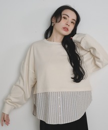 Shelly island | シャツドッキング裏毛プルオーバー(スウェット)