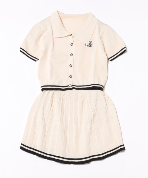 Silly（シリー）の「サマーニット×プリーツSKセットアップ（セットアップ・レディース・ブラック/アイボリー・FREE）」の17枚目の写真