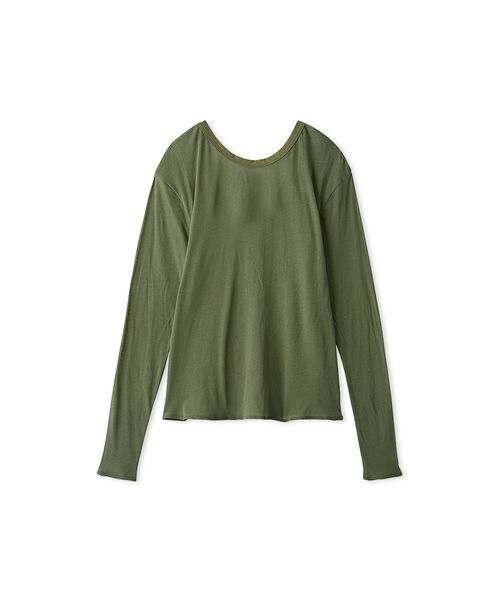 styling/(スタイリング)の「Uネック2WAYカットトップス(Tシャツ/カットソー・レディース・ブラック/カーキ/ホワイト・F)」の3枚目の写真