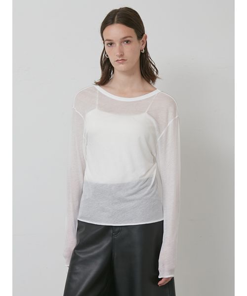 styling/(スタイリング)の「Uネック2WAYカットトップス(Tシャツ/カットソー・レディース・ブラック/カーキ/ホワイト・F)」の5枚目の写真