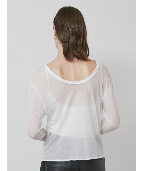 styling/(スタイリング)の「Uネック2WAYカットトップス(Tシャツ/カットソー・レディース・ブラック/カーキ/ホワイト・F)」の6枚目の写真