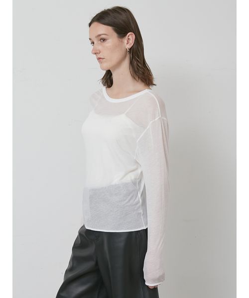 styling/(スタイリング)の「Uネック2WAYカットトップス(Tシャツ/カットソー・レディース・ブラック/カーキ/ホワイト・F)」の7枚目の写真