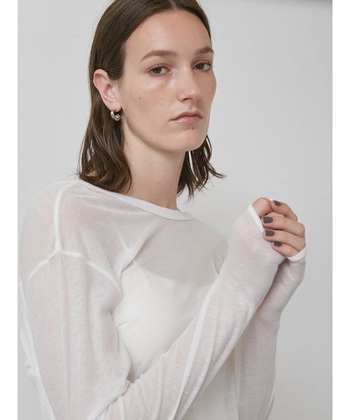 styling/(スタイリング)の「Uネック2WAYカットトップス(Tシャツ/カットソー・レディース・ブラック/カーキ/ホワイト・F)」の8枚目の写真