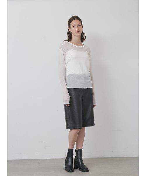 styling/(スタイリング)の「Uネック2WAYカットトップス(Tシャツ/カットソー・レディース・ブラック/カーキ/ホワイト・F)」の10枚目の写真