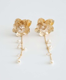 atlo（アトロ）の「メタル ビーズ フラワー 結婚式 お呼ばれ オケージョン 同窓会 （イヤリング）」