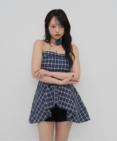 Enewd nina（エニュードニーナ）の「チェック チューブトップ トップス