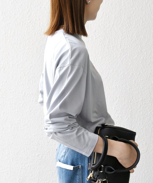 monmimi（モンミミ）の「【SHIPS any別注】MONMIMI:〈洗濯機可能〉ロゴ プリント ロンTEE 25AW（Tシャツ/カットソー・レディース・ライトブルー/ホワイト/ピンク・ONE SIZE）」の21枚目の写真