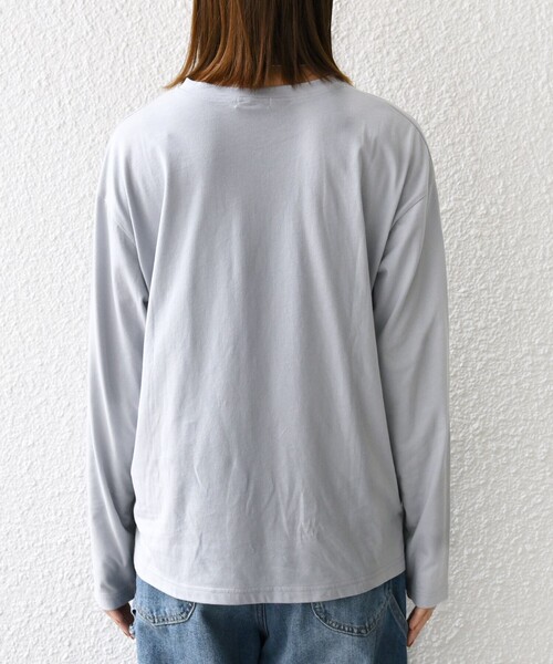 monmimi（モンミミ）の「【SHIPS any別注】MONMIMI:〈洗濯機可能〉ロゴ プリント ロンTEE 25AW（Tシャツ/カットソー・レディース・ライトブルー/ホワイト/ピンク・ONE SIZE）」の6枚目の写真