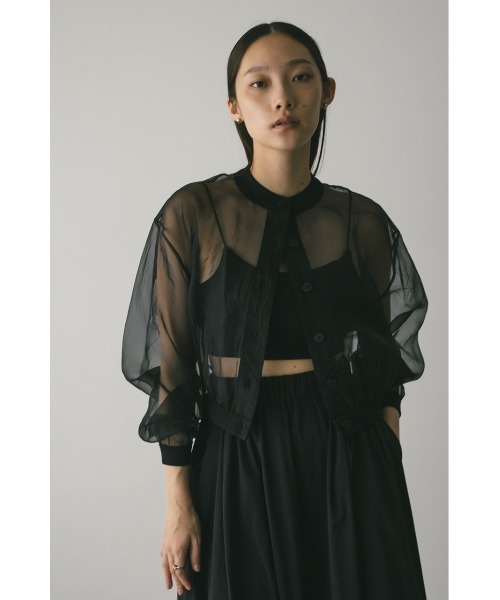 STYLEMIXER(スタイルミキサー)の「シアーコンビネーションカーディガン(カーディガン/ボレロ・レディース・オレンジ系その他/ブラック/グレー・FREE)」の8枚目の写真