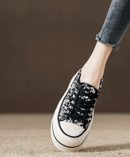 Sibra（シブラ）の「スパンコール厚底キャンバススニーカー（スニーカー・レディース・シルバー・M/S/L）」の6枚目の写真