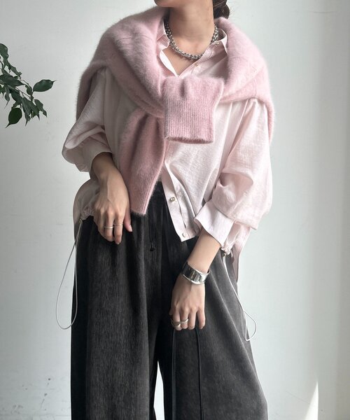 襟付シアースピンドルブラウス（シャツ/ブラウス）｜DouDou