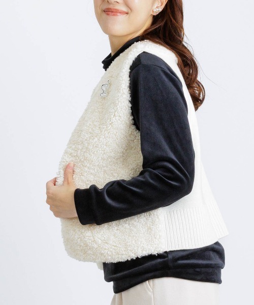 ボア×ニット切替ベスト（ベスト）｜STUDIO PICONE（スタジオピッコーネ