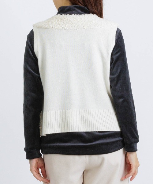 ボア×ニット切替ベスト（ベスト）｜STUDIO PICONE（スタジオピッコーネ