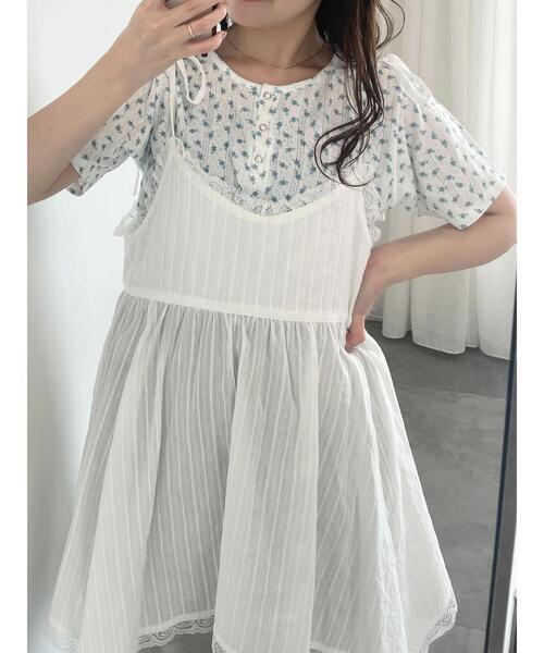 ehka sopo(エヘカソポ)の「前後2WAYイレヘムキャミチュニック(チュニック・レディース・オフホワイト/ブラック/キナリ・F)」の2枚目の写真