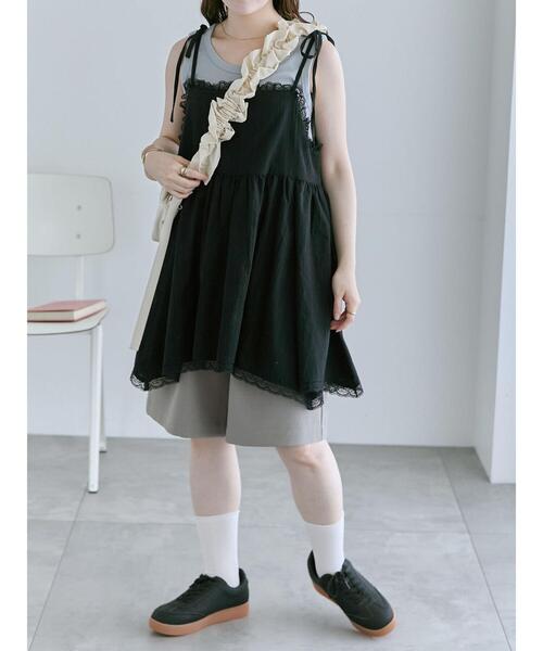 ehka sopo(エヘカソポ)の「前後2WAYイレヘムキャミチュニック(チュニック・レディース・オフホワイト/ブラック/キナリ・F)」の6枚目の写真