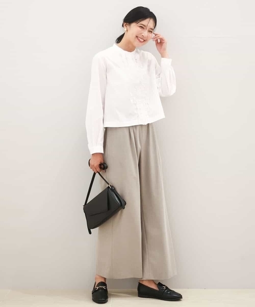 MK MICHEL KLEIN（エムケーミッシェルクラン）の「フロントフリルデザインブラウス/洗える（シャツ/ブラウス・レディース・ミント/ネイビー/ホワイト・38）」の15枚目の写真