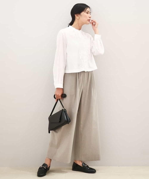 MK MICHEL KLEIN（エムケーミッシェルクラン）の「フロントフリルデザインブラウス/洗える（シャツ/ブラウス・レディース・ミント/ネイビー/ホワイト・38）」の17枚目の写真