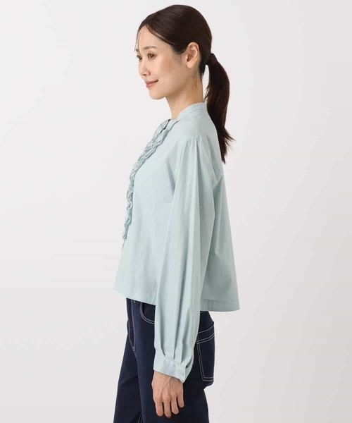 MK MICHEL KLEIN（エムケーミッシェルクラン）の「フロントフリルデザインブラウス/洗える（シャツ/ブラウス・レディース・ミント/ネイビー/ホワイト・38）」の19枚目の写真