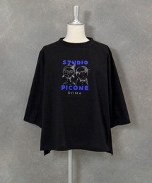 【チャコールグレー】ナイロンコンビネーション七分袖プルオーバー Tシャツ アウトレット！ナル NARU Tシャツ 7分袖 レディース 110/2サイロ