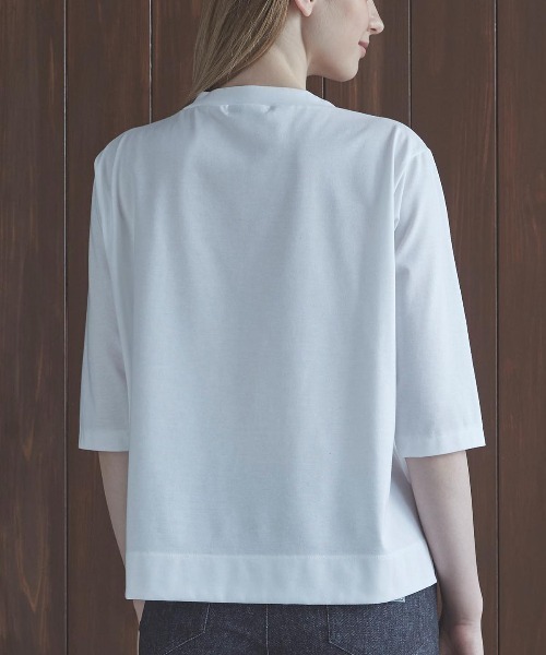 未使用 STUDIO PICONE ピッコーネ カットソー プルオーバー フロッキーロゴ七分袖プルオーバー（Tシャツ/カットソー