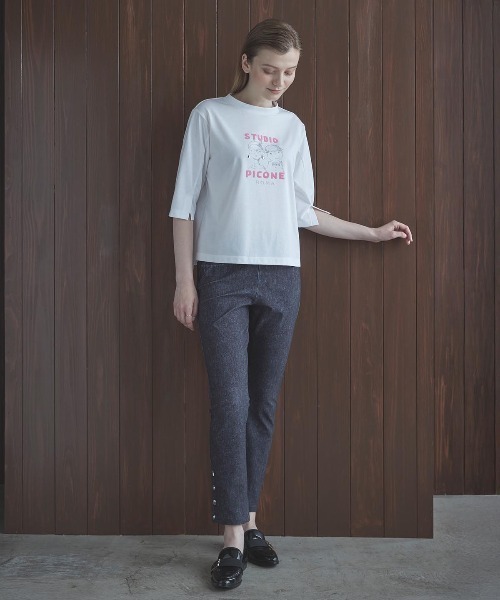 STUDIO PICONE(スタジオピッコーネ)の「フロッキーロゴ七分袖プルオーバー(Tシャツ/カットソー・レディース・ブラック/ホワイト/ブラウン・LL/L/M)」の13枚目の写真