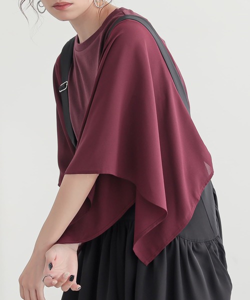 n'OrLABEL(ノアールレーベル)の「異素材ケープスリーブカットソー(Tシャツ/カットソー・レディース・ボルドー/ブラック/ネイビー・2/1)」の12枚目の写真