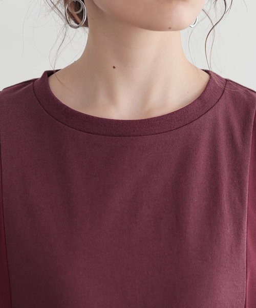 n'OrLABEL(ノアールレーベル)の「異素材ケープスリーブカットソー(Tシャツ/カットソー・レディース・ボルドー/ブラック/ネイビー・2/1)」の16枚目の写真