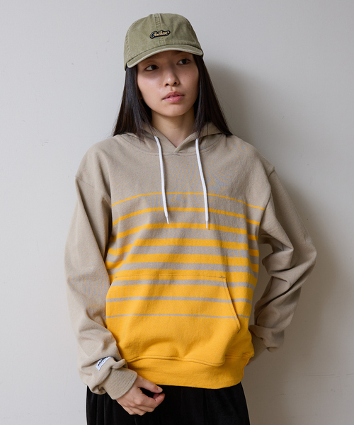 Barbarian(バーバリアン)の「【BARBARIAN/バーバリアン】 12ozHEAVY WEIGHTパーカー/ボーダー/ユニセックス【WEB限定】(パーカー・メンズ・ブラウン系その他/ブラック系その他/ベージュ系その他・S/M/L/XL)」の3枚目の写真