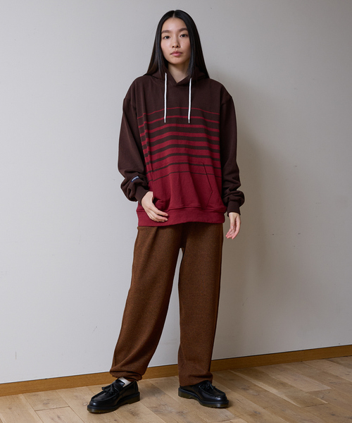 Barbarian(バーバリアン)の「【BARBARIAN/バーバリアン】 12ozHEAVY WEIGHTパーカー/ボーダー/ユニセックス【WEB限定】(パーカー・メンズ・ブラウン系その他/ブラック系その他/ベージュ系その他・S/M/L/XL)」の6枚目の写真