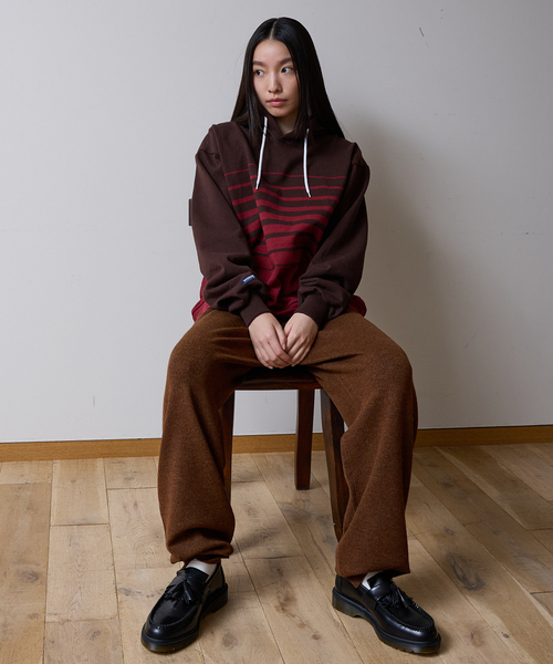Barbarian(バーバリアン)の「【BARBARIAN/バーバリアン】 12ozHEAVY WEIGHTパーカー/ボーダー/ユニセックス【WEB限定】(パーカー・メンズ・ブラウン系その他/ブラック系その他/ベージュ系その他・S/M/L/XL)」の7枚目の写真