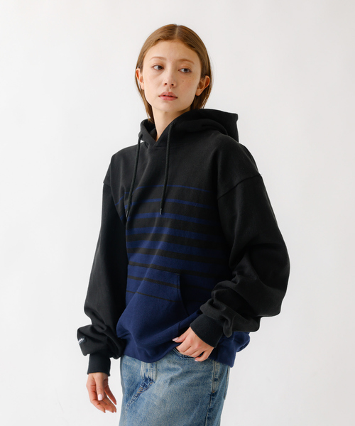 Barbarian(バーバリアン)の「【BARBARIAN/バーバリアン】 12ozHEAVY WEIGHTパーカー/ボーダー/ユニセックス【WEB限定】(パーカー・メンズ・ブラウン系その他/ブラック系その他/ベージュ系その他・S/M/L/XL)」の15枚目の写真