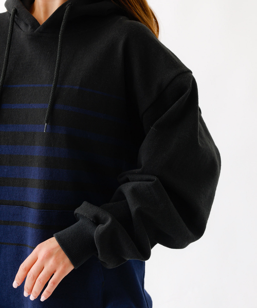 Barbarian(バーバリアン)の「【BARBARIAN/バーバリアン】 12ozHEAVY WEIGHTパーカー/ボーダー/ユニセックス【WEB限定】(パーカー・メンズ・ブラウン系その他/ブラック系その他/ベージュ系その他・S/M/L/XL)」の20枚目の写真