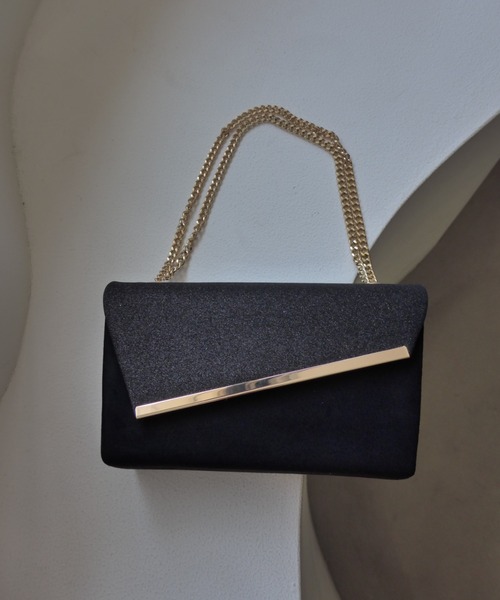 et.UNiVER(エトユニベール)の「Glitter & Suede touch bag(ハンドバッグ・レディース・ブラック/グレー/ベージュ・FREE)」の2枚目の写真