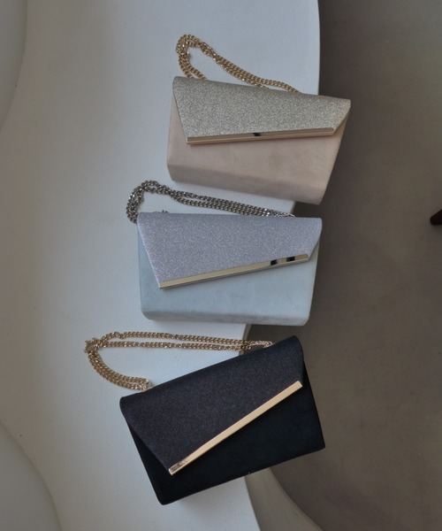 et.UNiVER(エトユニベール)の「Glitter & Suede touch bag(ハンドバッグ・レディース・ブラック/グレー/ベージュ・FREE)」の21枚目の写真