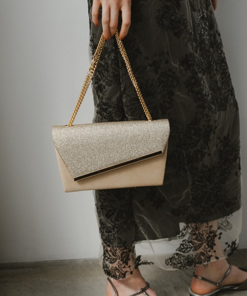 et.UNiVER(エトユニベール)の「Glitter & Suede touch bag(ハンドバッグ・レディース・ブラック/グレー/ベージュ・FREE)」の22枚目の写真